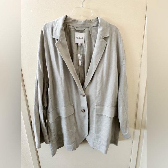 NEW ✨ PLUS Madewell Breezewoven Blazer in Ashen Sage 3X - Picture 5 of 13
